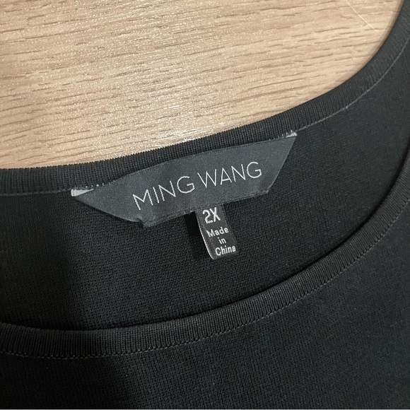 Ming Wang Acrylic Black Sleeveless Crew Neck Women’s Shift Dress Size 2X - Picture 2 of 6